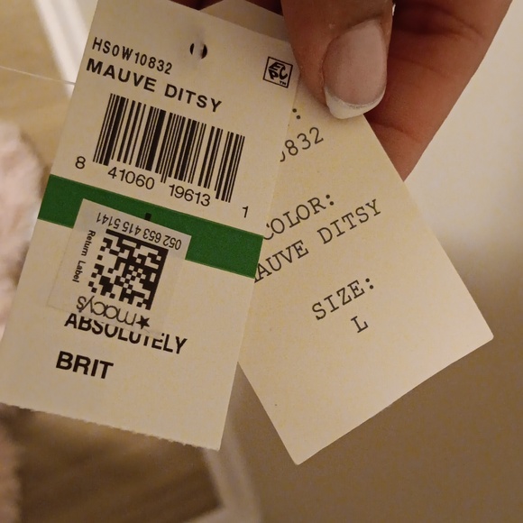 NWTS Hippie Rose Mauve Floral blouse & Flower Earrings - Picture 4 of 6